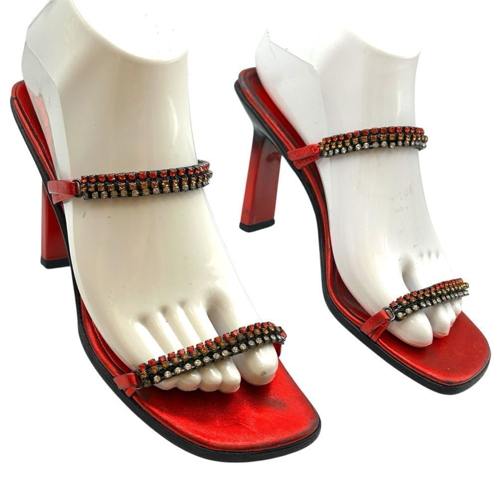 Enrico Ciuni Womans heels 36 eu 6 red strappy ombre sandals Shoes designer sexy